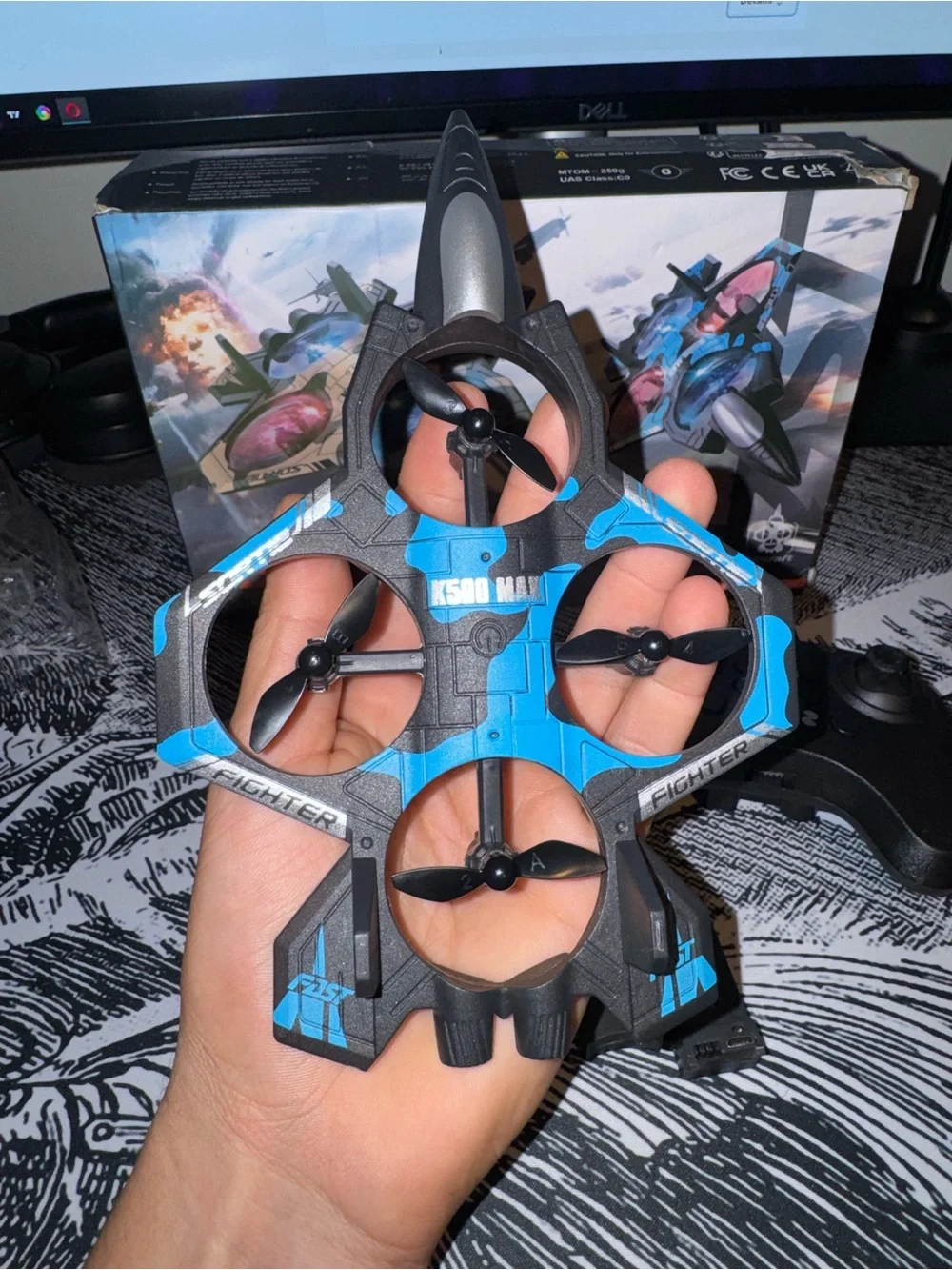 K500 M Drone RC Quadcopter - Black & Blue with Controller